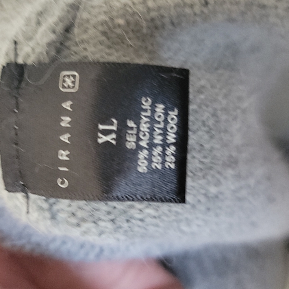Cirana Preppy Academia NWT XL gray wool blend long line cardigan - Picture 6 of 7